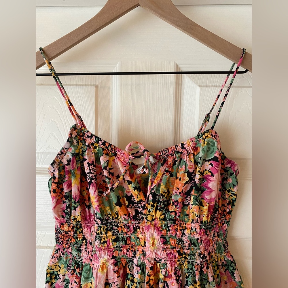 H&m Floral Maxi Dress with Spaghetti Straps
